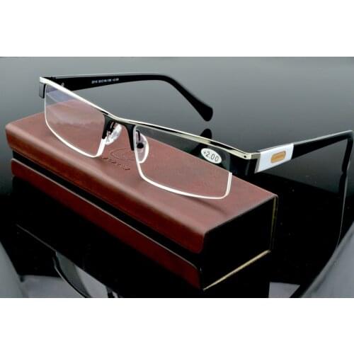 Luxury business Blu Light Blocking Reading Glasses High Quality with PU Case CLARAVIDA America Brand for Gentlemen +0.75~+4.0