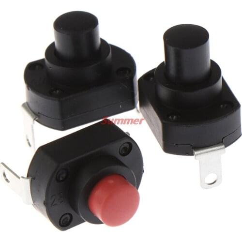 Practical 5pcs 10A UPS Switch Flashlight Self Locking Switch Push Button Micro Power Switch Height 13.5/15.5/18.5mm
