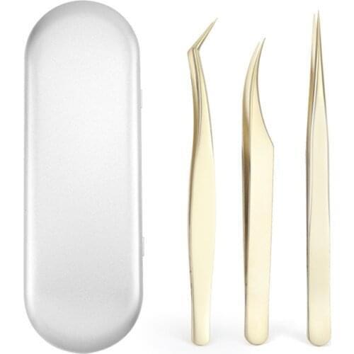 Professional Eyelashes Tweezers For Lashes Extension Nipper Stainless Steel High Precision Eyelash Extension Eyebrow Tweezers