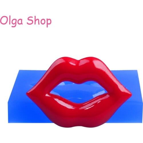 PYL026 48.7mm Sexy Lips Silicone Push Mold - Mouth Mould Fondant, Sugarcraft, Polymer Clay, Jewelry, Chocolate, Resin, Food Safe