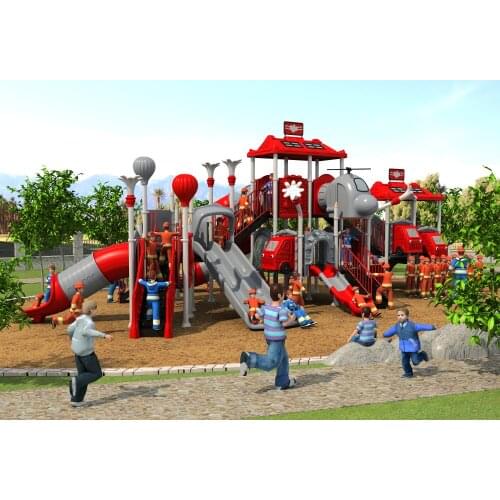 CE,ISO,TUV professional EXPORTED outdoor playground garden slide fire control type children play equipment YLW-OUT171033