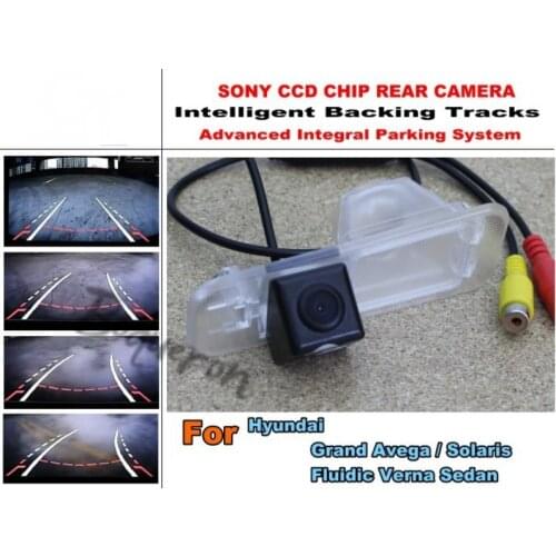 For Hyundai Grand Avega / Solaris / Fluidic Verna Sedan Smart Tracks Chip Camera HD CCD Intelligent Dynamic Rear View Camera