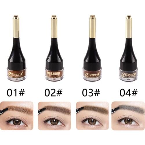 4 Colors Lasting Waterproof Brown Brow Makeup Eyebrow Gel Air Cushion Eyebrow Cream with Brush Cejas Postizas T1276