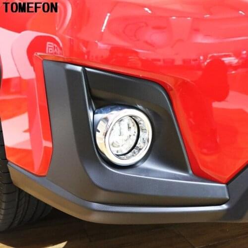 TOMEFON For Subaru XV 5-door Hatchback 2017 2018 ABS Chrome Exterior Front Fog Light Lamp Cover Decoration Trim 2PCS