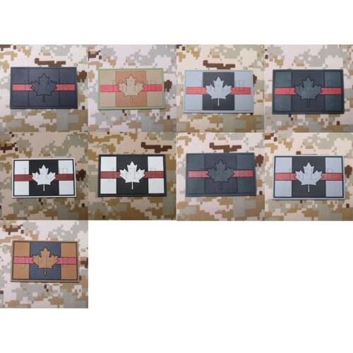The thin Red line Canada Red Maple flag 3D PVC patch