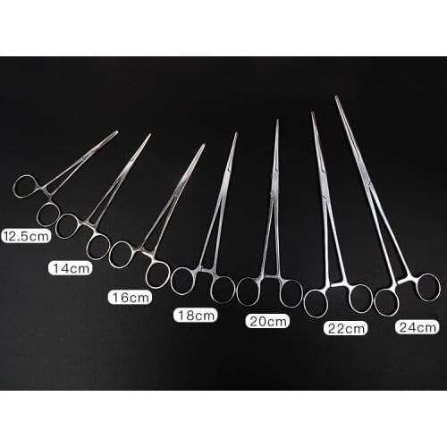 Survival Stainless Steel Curved Tip and Straight Tip Forceps Locking Clamps, Hemostatic Forceps Arterial Forceps