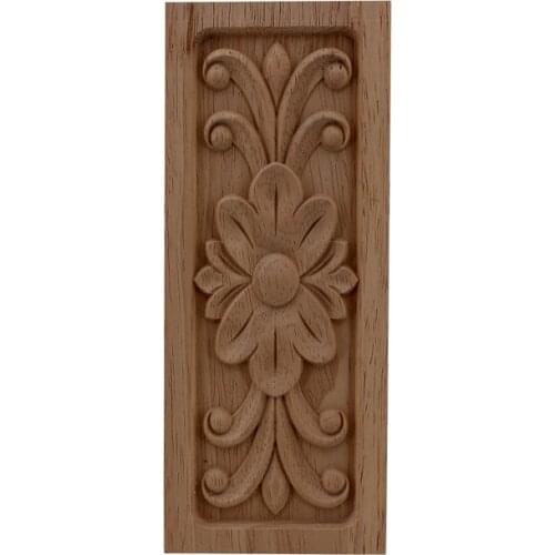 VZLX Creative Irregular Flower Carving Furniture Cabinet Door Wood Applique Nautical Home Decor Wooden Moldings Figurines