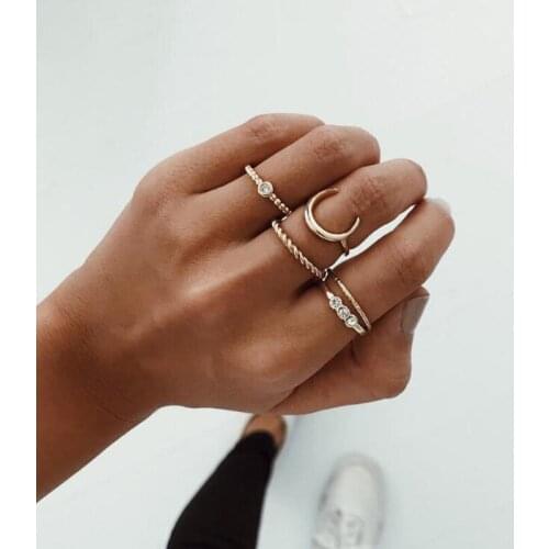 Midi Rings For Women Boho Moon Charms Ring Set Jewelry Anillos Mujer Jewellery Gifts Party Bague Femme Bijoux Sieraden Aretes