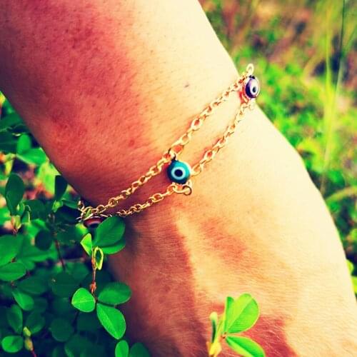 Witchcraft Evil Charm Bracelet for Women Gothic Magic Lucky Eye Bracelets Double Layer Chains on Hand Accessories Jewelry VGH023