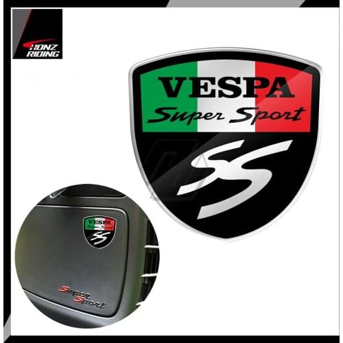 For Piaggio Vespa SS Super Sport 3D Resin Motorcycle Decal Italy Flag Sticker