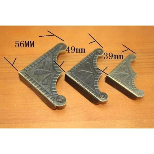50Pcs 56MM Large Antique wrap angle / corner decorative wooden gift box / tin Right Angle Corner / box four corners