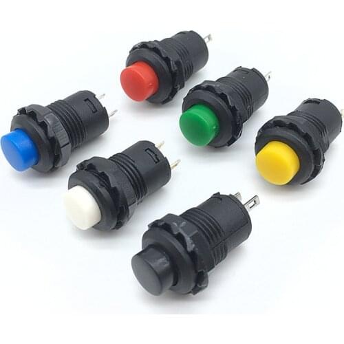 6pcs DS228 12mm Lock Latching OFF- ON Push Button Switch maintained fixed pushbutton switches Momentary DS-427/428