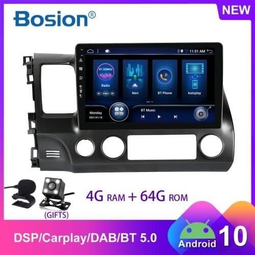 4G Android 10 DSP For Honda Civic 8 FK FN FD 2005 - 2012 Car Radio Multimedia Video Player Navigation Android No dvd 2din 1 din