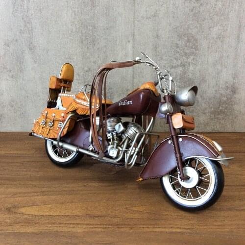 Car-Model-Toys Gifts Vintage Ornaments Iron Motorcycle Crafts Figurines Vehicle Bar Furnishings Kid Gift Home Decor Collection