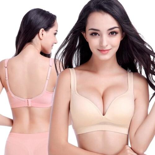 Push Up Seamless Bra Sexy Deep V Cup Women Lingerie Bralette Backless Soft Bras For Women Thin Plunge Intimates Female Underwear