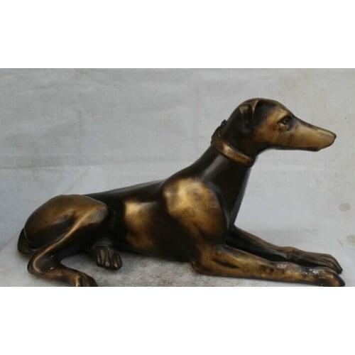 Fast shipping USPS to USA S2380 23" China Chinese Copper animal Folk Feng Shui Zodiac Year Dog Statue sculpture