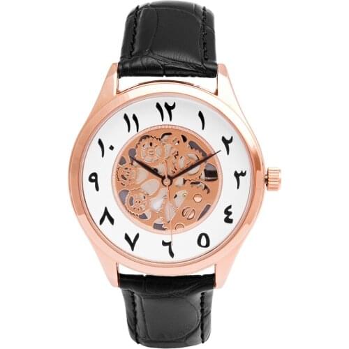 Rose Gold Analog Urdu Numbers Watches Men and Women, uhren Watches islam