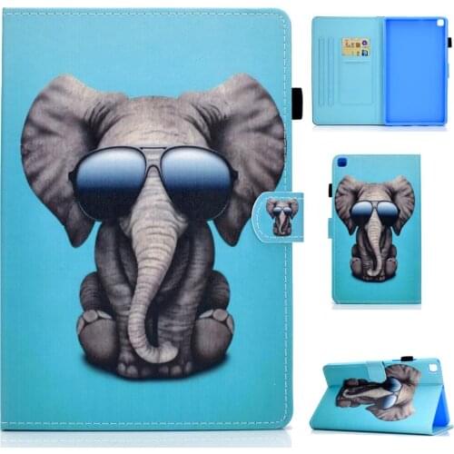 For Samsung Galaxy Tab A 8 2019 Case For SM-T290 SM-T295 Panda Elephant Wallet Stand Funda For Tab A 8.0 Shell + A Stylus Pen