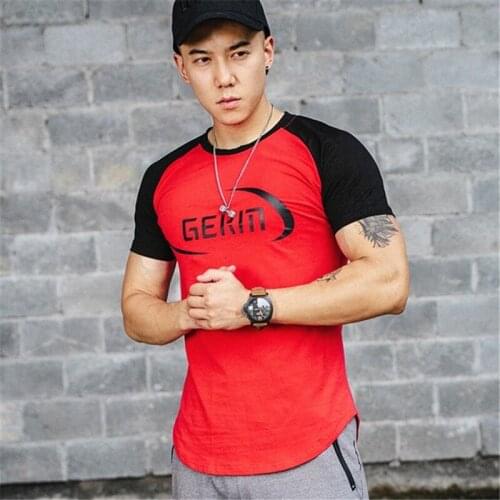 WZFJM New Men Summer T shirts Casual Tight Print tees Male Gyms Fitness Bodybuilding short sleeve Tops Workout Clothing