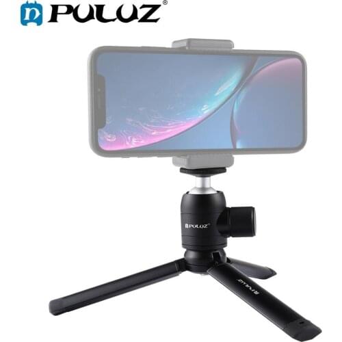 PULUZ Mini Pocket Metal Desktop Folding Tripod Mount + Mini Metal Ball Head with 1/4 inch Screw for DSLR & Digital Cameras