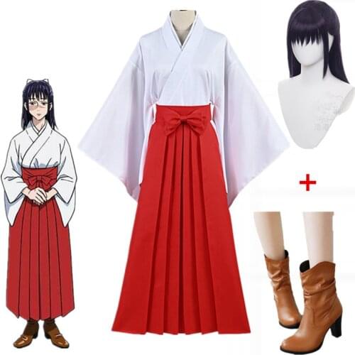 Jujutsu Kaisen Costume Iori Utahime Cosplay Kimono Dress Adult Woman Tops Red Skirt Halloween Party Outfits