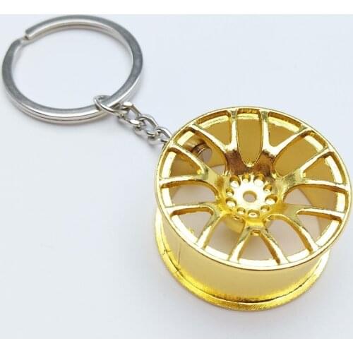 Creative Car Parts Model Keychain Metal Turbo Hub Brake Disc Pendant Keyring Decoration for Men Gift Keyfob