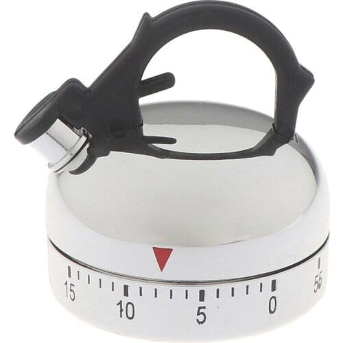 60 Minute Kitchen Timer Alarm Mechanical Teapot Shaped Timer Countdown Alarm Clockwork Cuisine Timer Cooking Reminders Tools