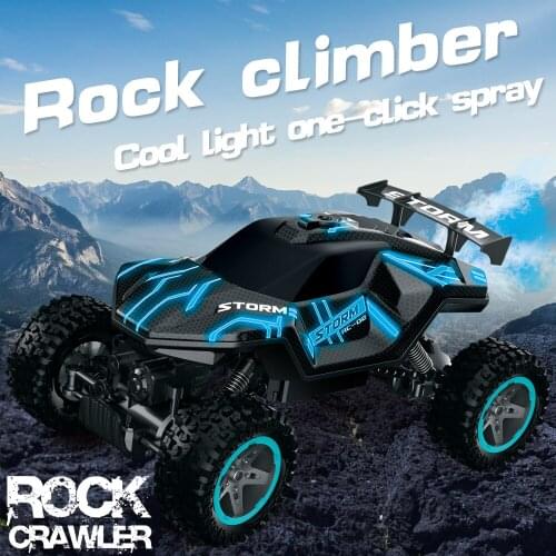 Lightweight Car Roller Climber Bigfoot 4-Wheel Drive Remote Control Car With Spray Function Toy Stunt Rock Off-Road Vehicle 2021
