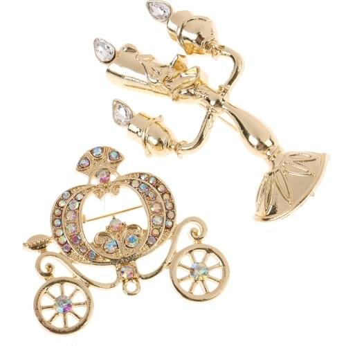 Metal Candleholder Brooches Women Unisex Cartoon Candlestick Brooch Pins Jewelry Accessories Gifts