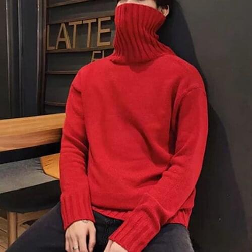 Male sweater men Winter Pullover Turtle Neck Mens Jumpers White Mens Knitwear Pull Homme Turtleneck Men Sweater Christmas Cotto