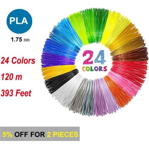 24 Colors 3D Pen PLA ABS PCL Filament Refills 1.75mm Premium Filament for 3D Printer/3D Pen Each Color 10Feet Total 240Feet 73m