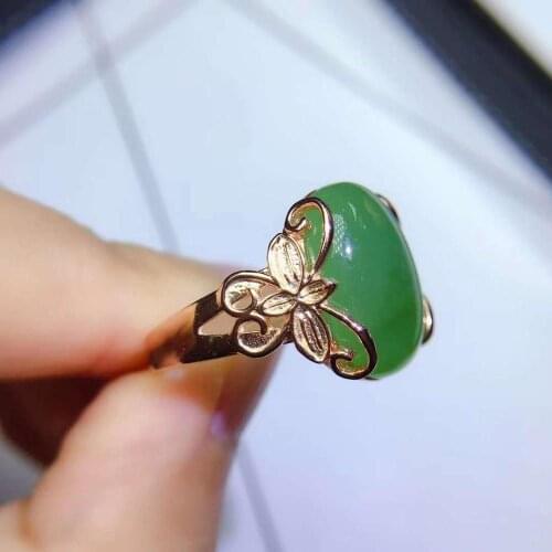 Jade Ring Natural And Real Green Jade Ring Charm Jewelry Fashion Woman Ring