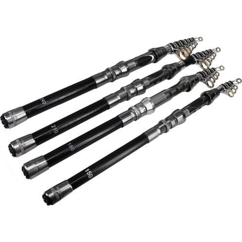 19 New best portable retractable 1.0m-2.3m fishing rod Carbon Fiber rod super short mini bass bait casting spinning fishing rod