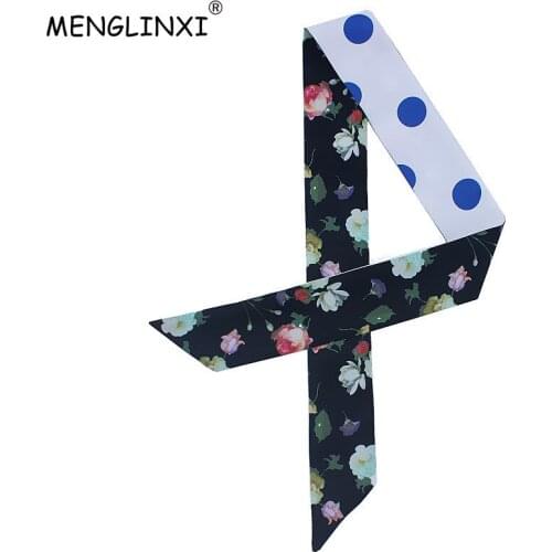 Rose Print New Design 2020 Silk Scarf Women Tie Luxury Brand Scarf Bag Ribbons Fashion Head Scarf Small Long Scarves C72