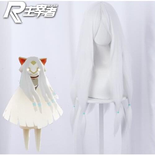Game White Ponytail Cos Wig Anime Wig Halloween Party Cosplay Anime Accessories