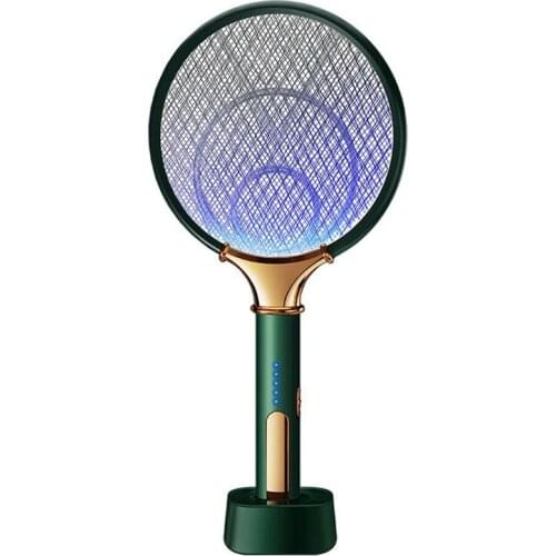 2 IN 1 Rechargeable High-Voltage Electric Fly Swatter Mosquito Racket Bug Killer