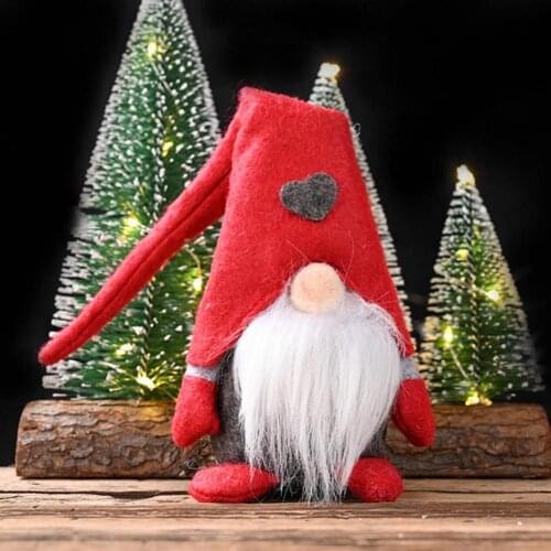 Christmas Ornaments Plush Santa Gnome Faceless Doll Scandinavian Tomte Swedish Christmas Elf Dwarf New Year Gift