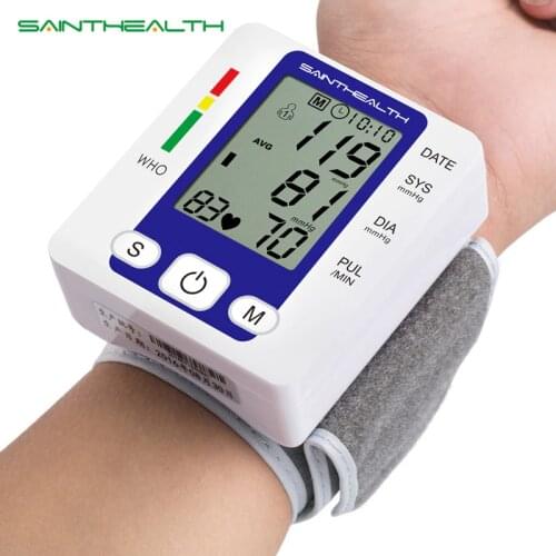 Electric Wrist Blood Pressure Monitor Portable tonometer health care bp Digital Blood Pressure Monitor meters sphygmomanometer