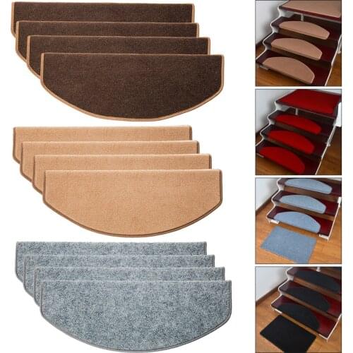 17pcs/Set Self-adhesive Stair Pads Anti-slip Rugs Safety Mute Floor Mats Repeatedly-use Safety Pads Mat for Home Stair