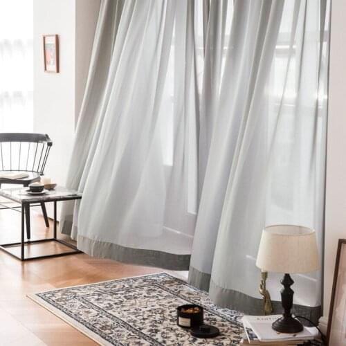 Curtains for Living Room Bedroom Nordic Light Luxury Gray Screens Curtains Minimalist Modern Studio Partition Gauze
