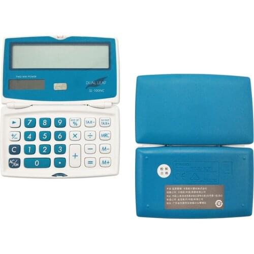 SL-100NC Mini Folding Calculator Portable Business 8-bit Display Multi-color Dual Power Supply