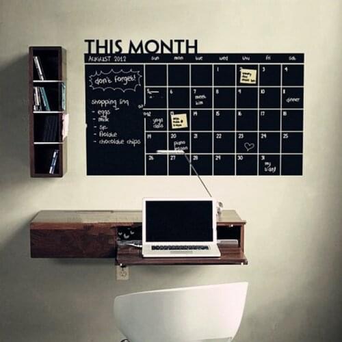 Vinyl Chalkboard Monthly Calendar Wall Decal Planner Mural Wall Paper Removable Wall Stickers J2Y