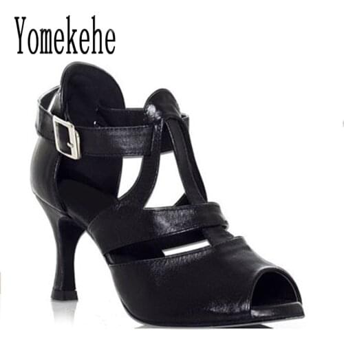 Women Professional Dancing Shoes Modern Ballroom Latin Dance Shoes Ladies Girls Tango Heeled Genuine Leather 6/7.5CM Hot Selling