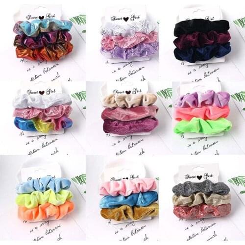 1 Set Fashion Hair Ring Candy Color Hair Ties Rope Autumn Winter Women Ponytail Hair Accessories Girls Elastic Hairbands