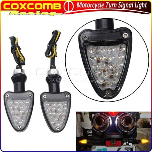 1Pair Motorcycle LED 10mm E-mark Amber Turn Signal Indicators Blinkers Light For Honda Harley Yamaha Kawasaki Ducati Cafe Racer