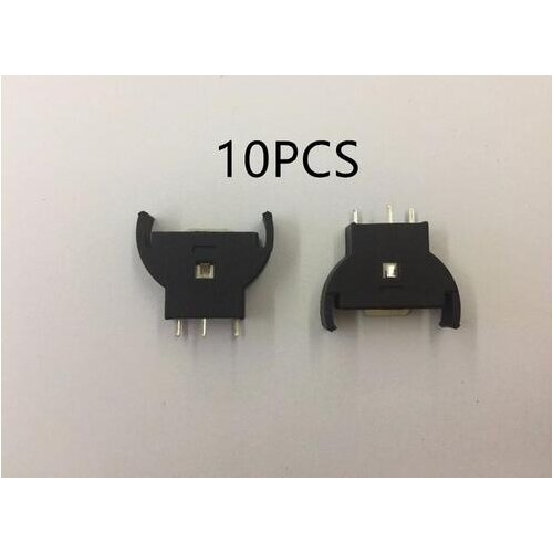 10 Pcs Black Plastic CR2032 2032 3V Cell Coin Battery Socket Holder Case