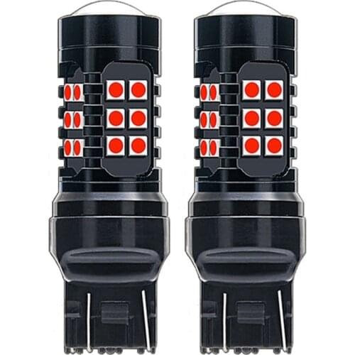 2PCS T20 W21/5W 7443 Super Bright 1200LM 3030 LED Auto Brake Lamp Car Daytime Running Light Turn Signal Bulb White Red Yellow