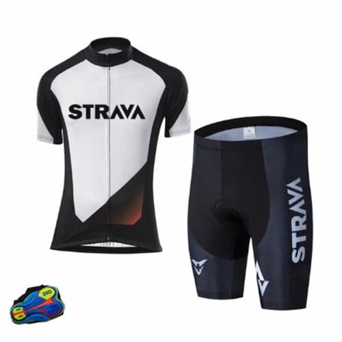 2021 STRAVA Summer Cycling Jersey Pro Team MTB Uniform Bicycle Clothing Breathable Men Short Sleeve shirt Bike bib shorts