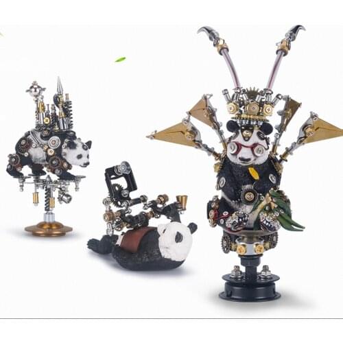 290Pcs DIY Metal Mechanical Panda Model Kit Handmade Jigsaw Crafts for Home Decor - Moving Castle