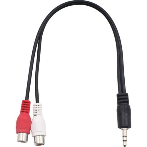 3.5mm Male to 2 RCA Female Jack Plug AV Audio Headphone Stereo AUX Cable Cord